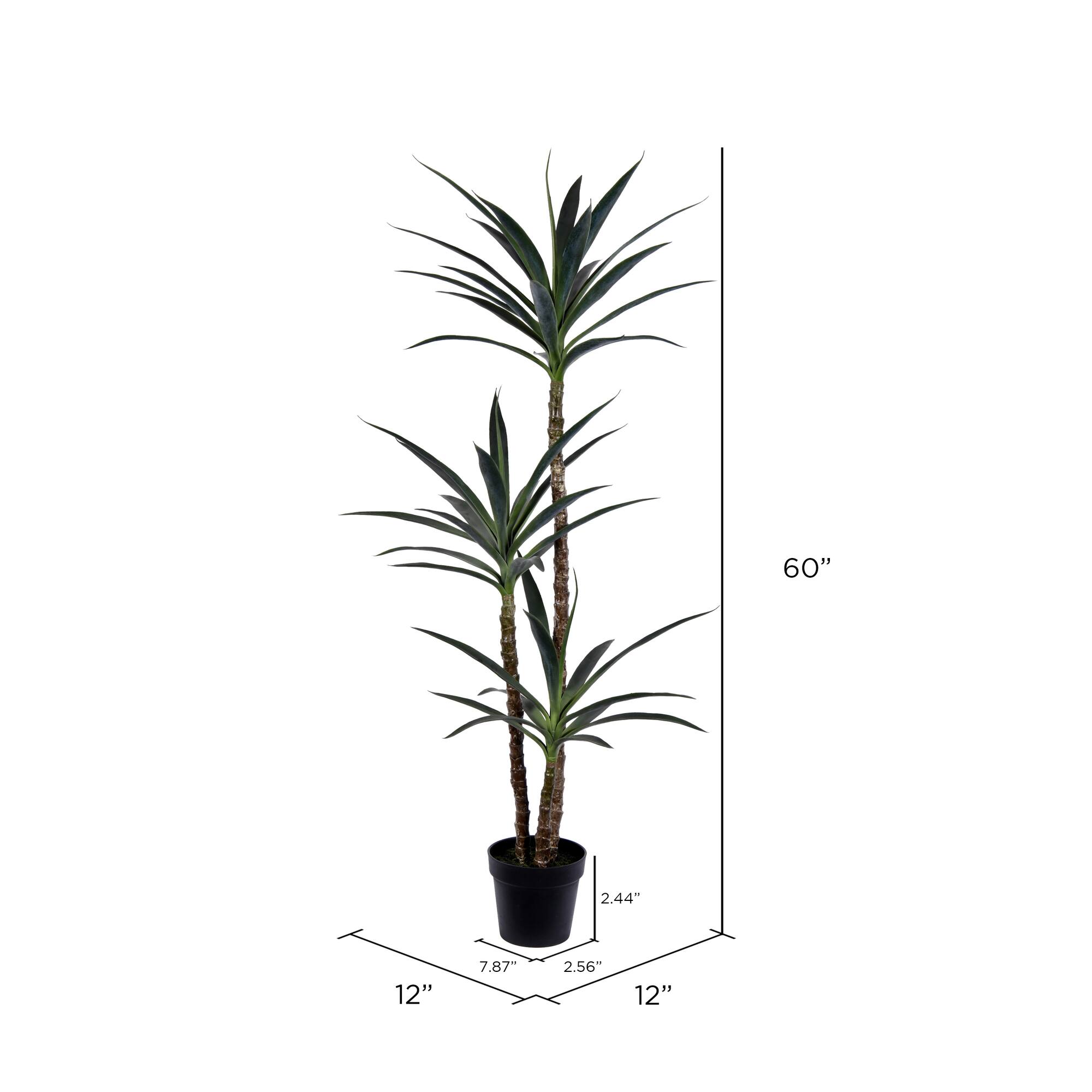 5ft. Potted Artificial Green Yucca Tree
